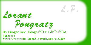 lorant pongratz business card